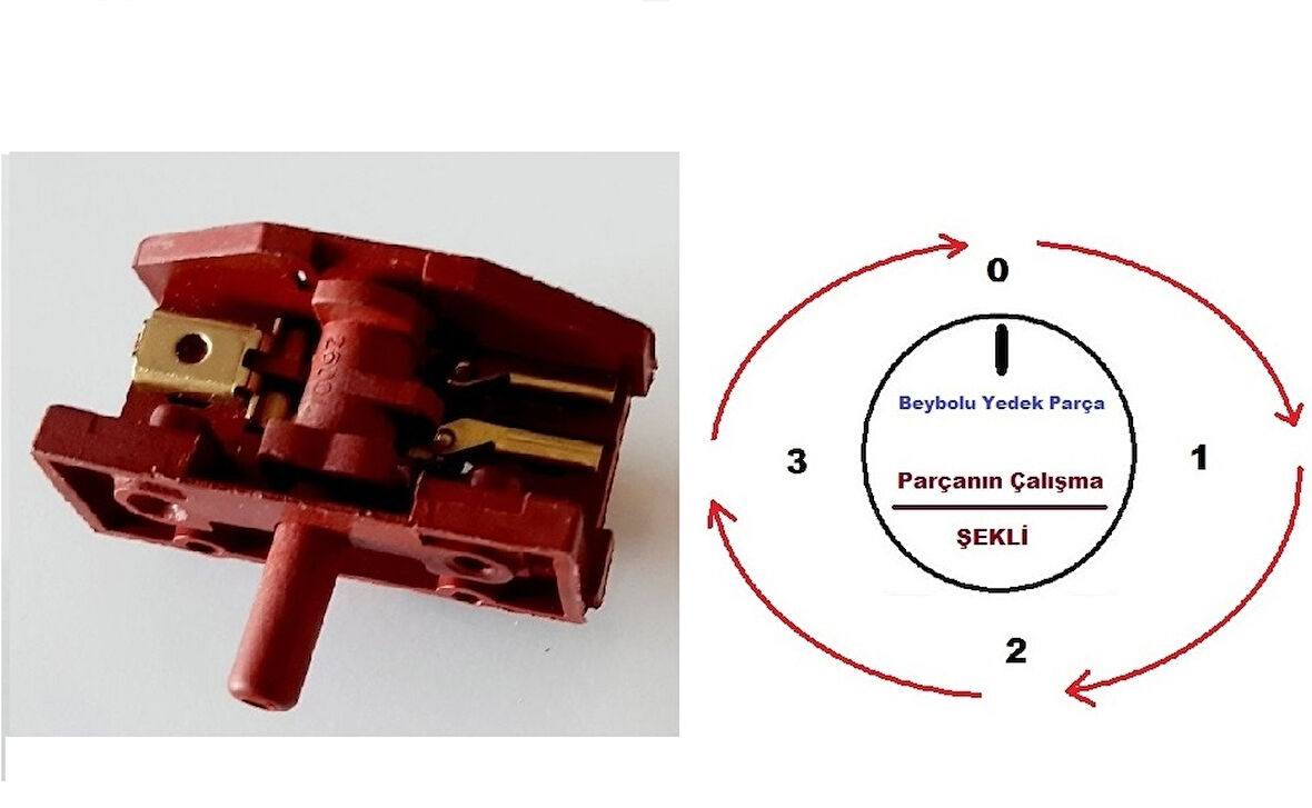 UFO SOBA ANAHTARI , ELEKTRİKLİ SOBA KADEME ANAHTARI ŞARTEL , AÇMA KAPAMA AYAR DÜĞMESİ , ŞALTER