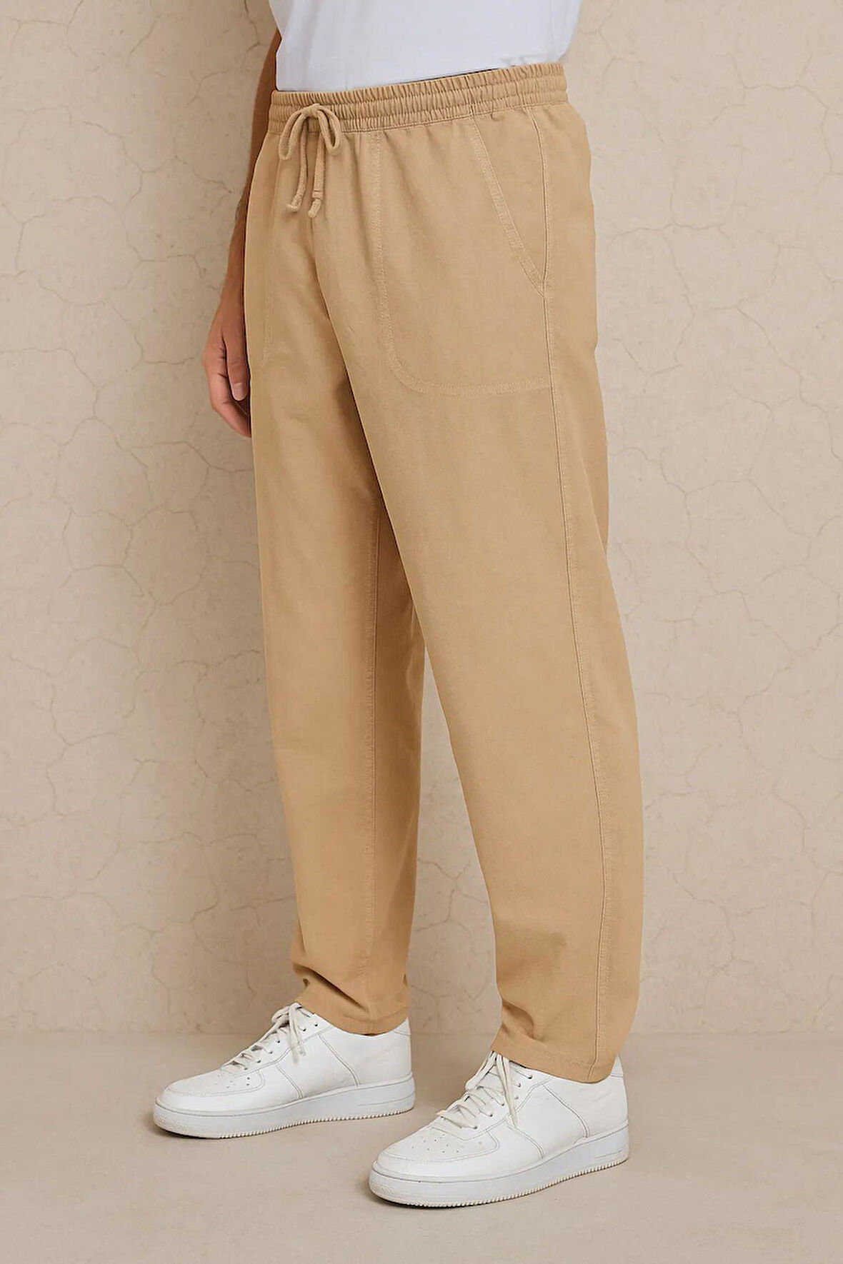 Erkek Keten Bol Kesim Rahat Kalıp Pantolon