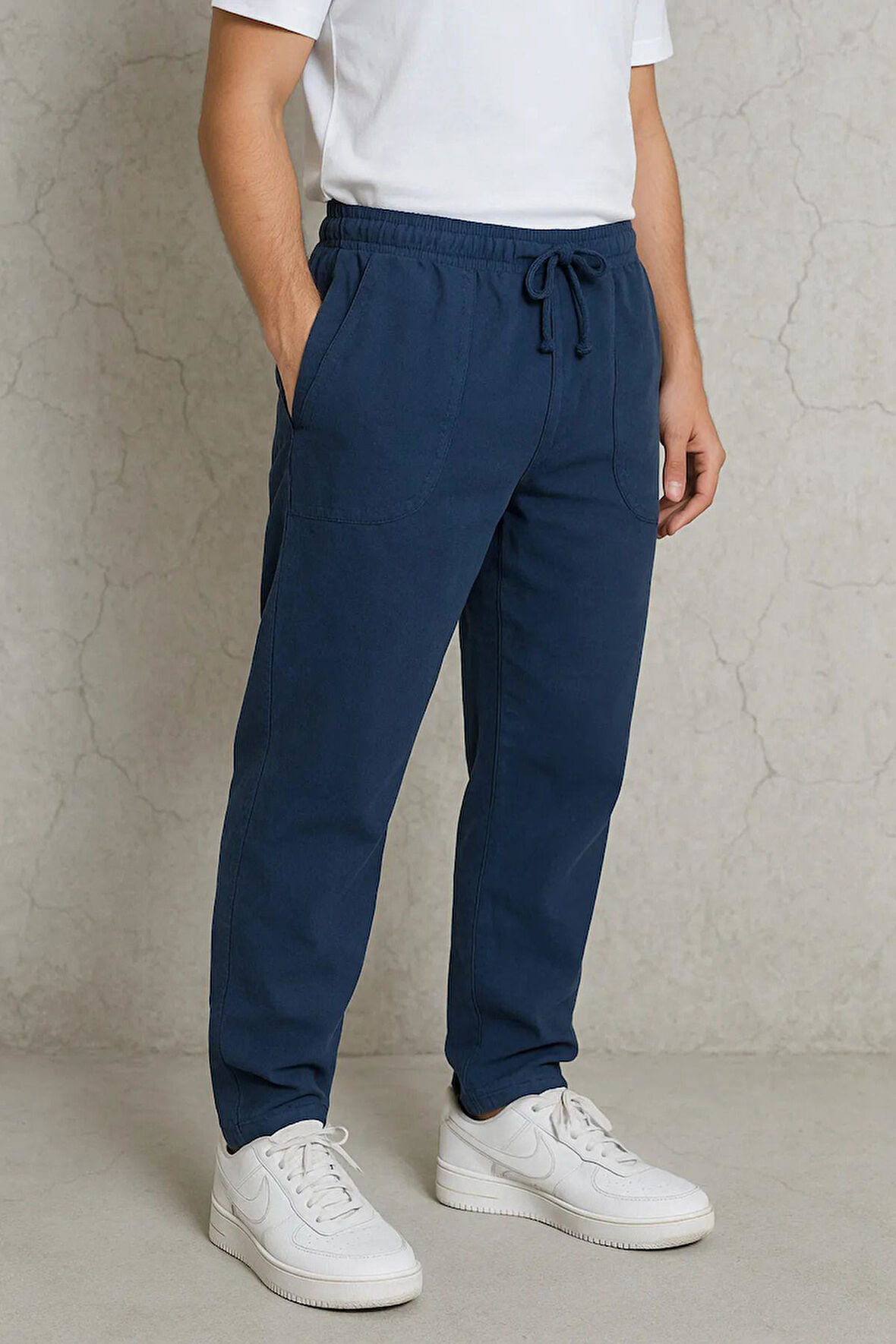 Erkek Keten Bol Kesim Rahat Kalıp Pantolon