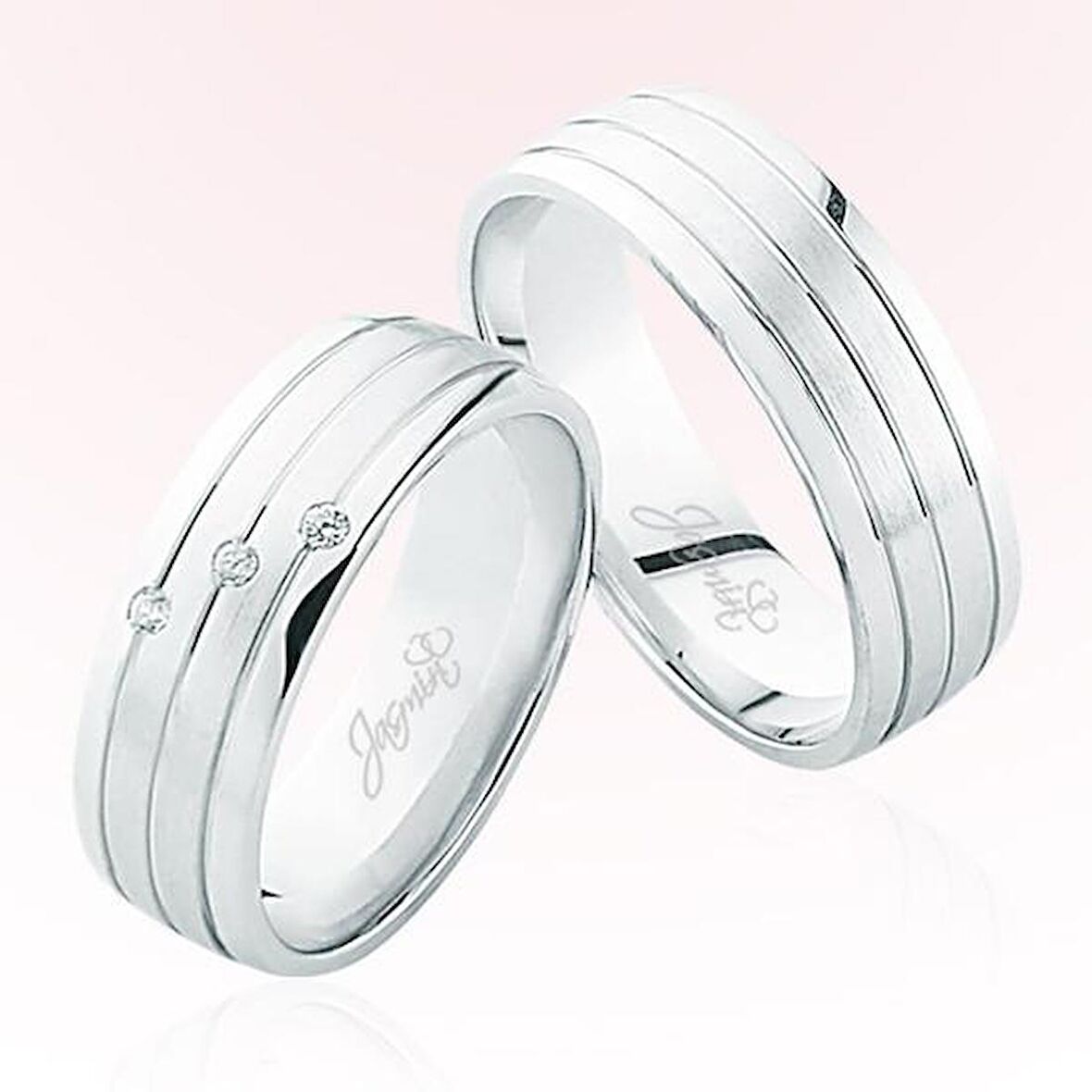 Beyaz Şeritli Altın Alyans 5103