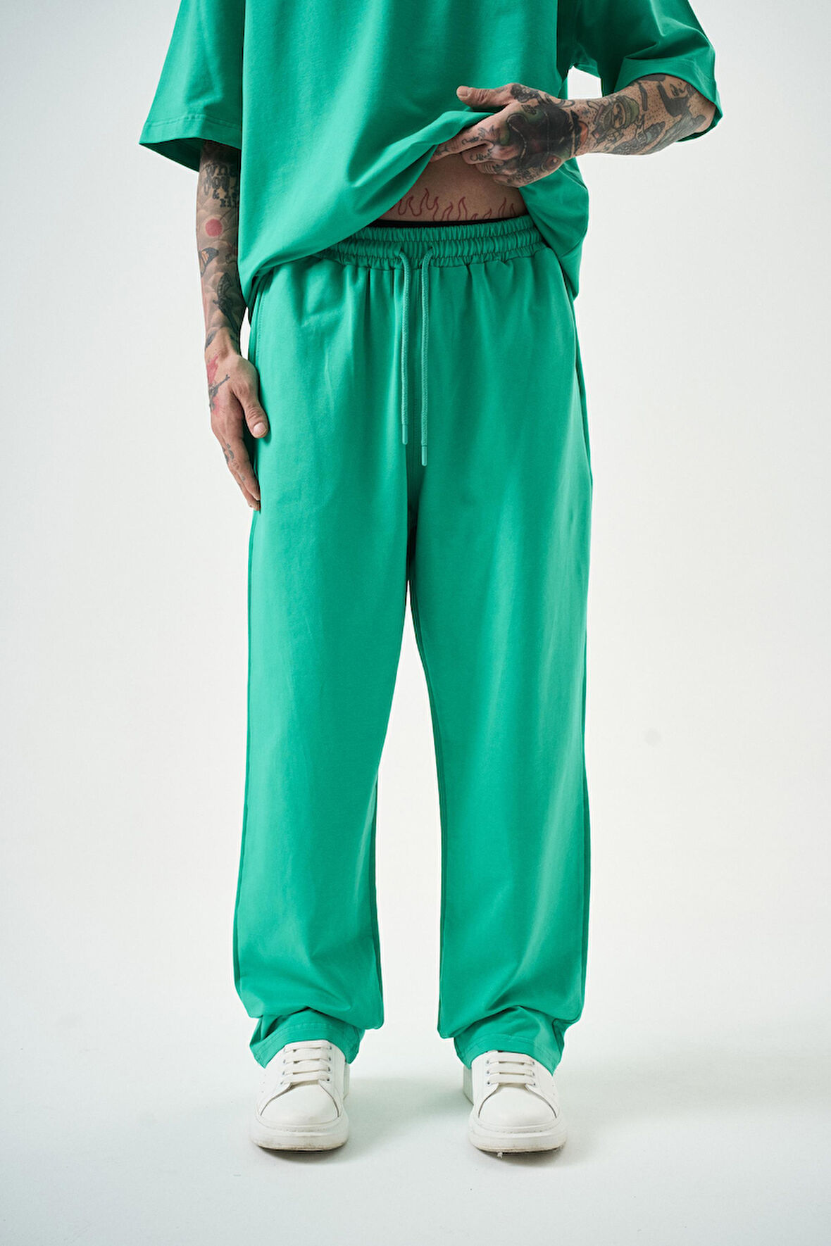 Erkek Basic Baggy Eşofman Altı Yeşil