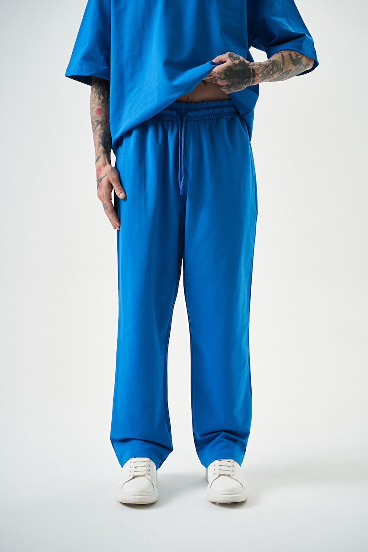 Erkek Basic Baggy Eşofman Altı Mavi
