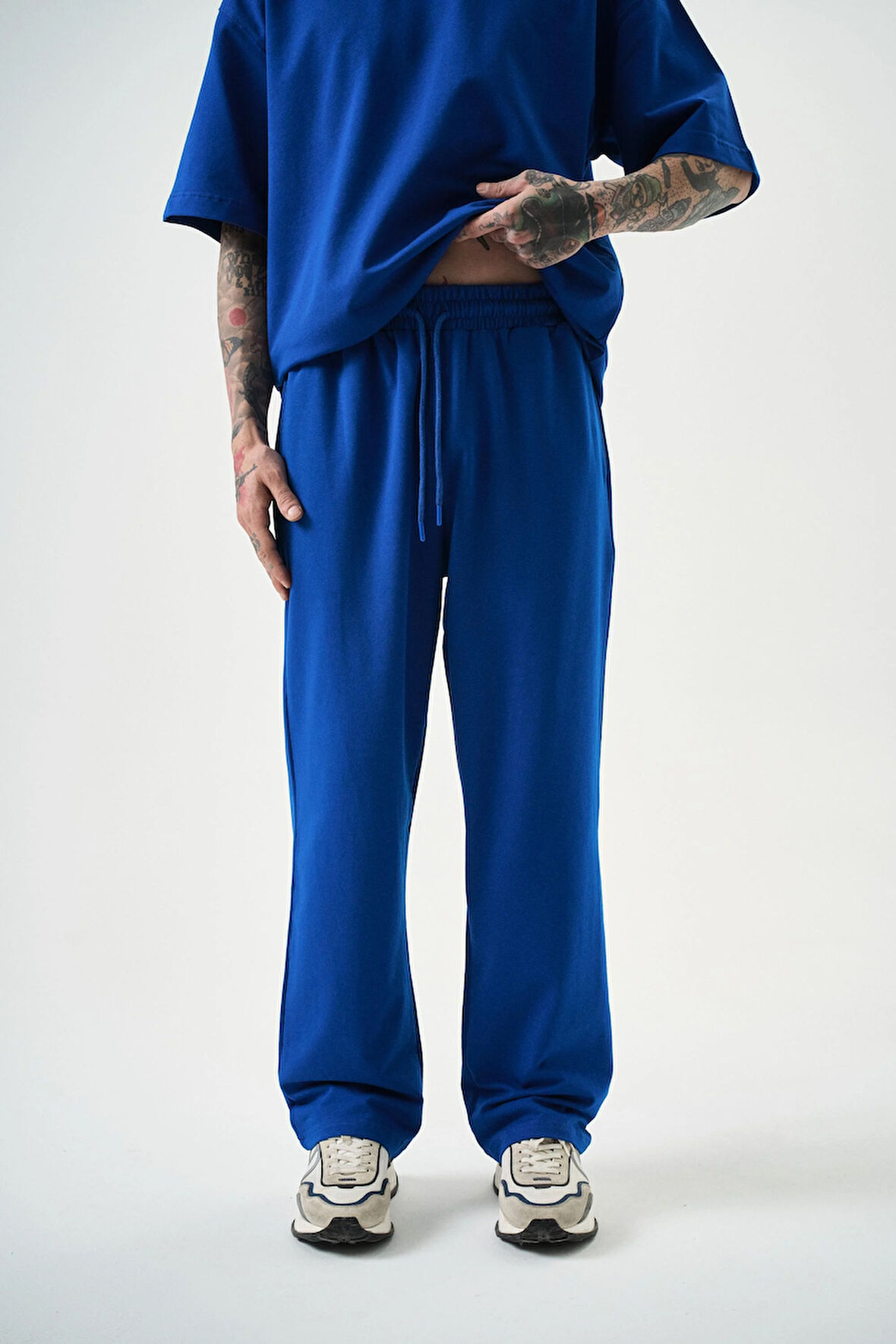 Erkek Basic Baggy Eşofman Altı Saks