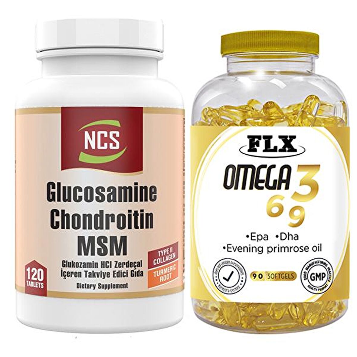 Ncs Glucosamine Msm Type ll Collagen 120 Tablet & Flx Omega 3-6-9 90 Tablet