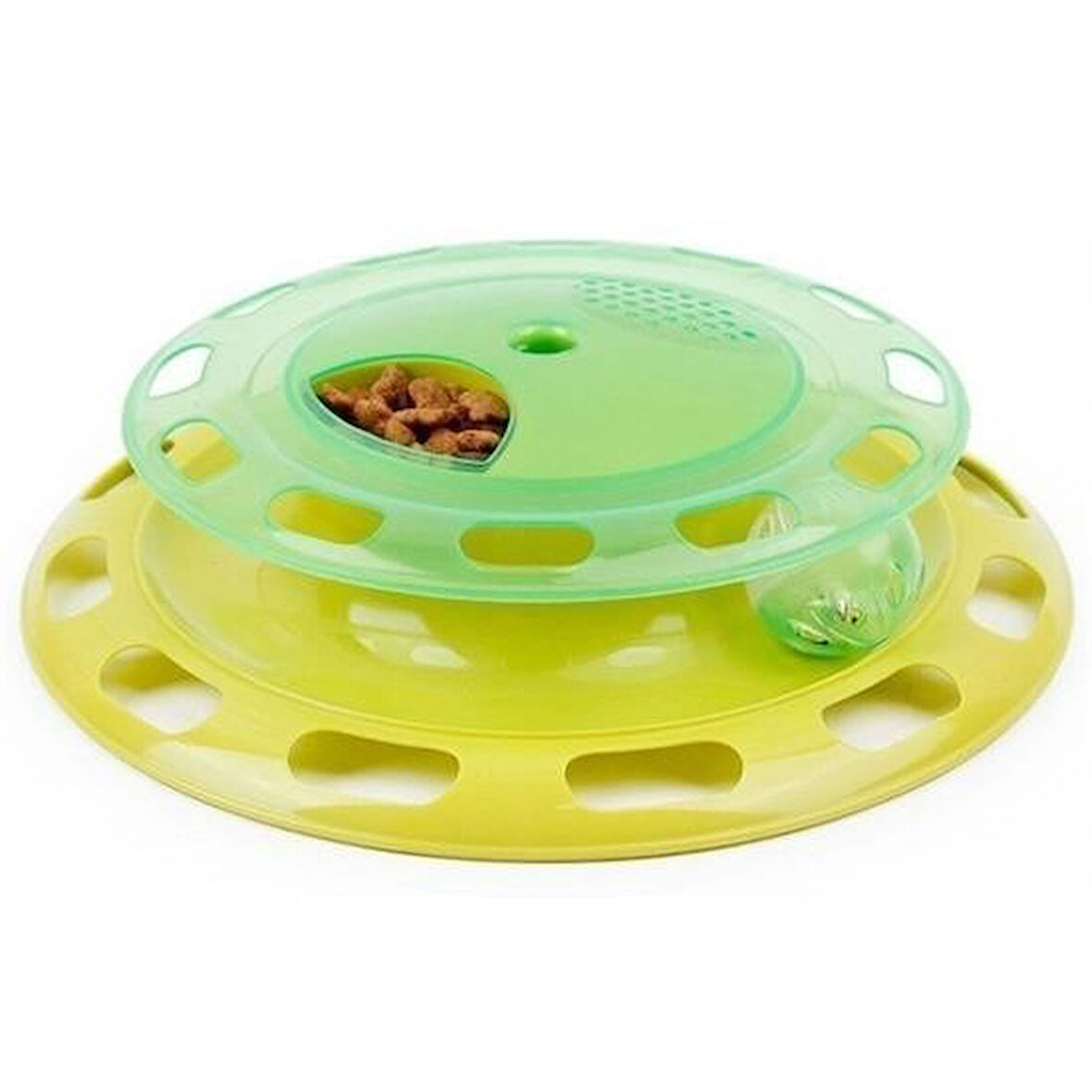 Evyora® Döner Tablalı Kedi Yemek Yeme Kabı Eğlenceli Kedi Yemek Tabağı