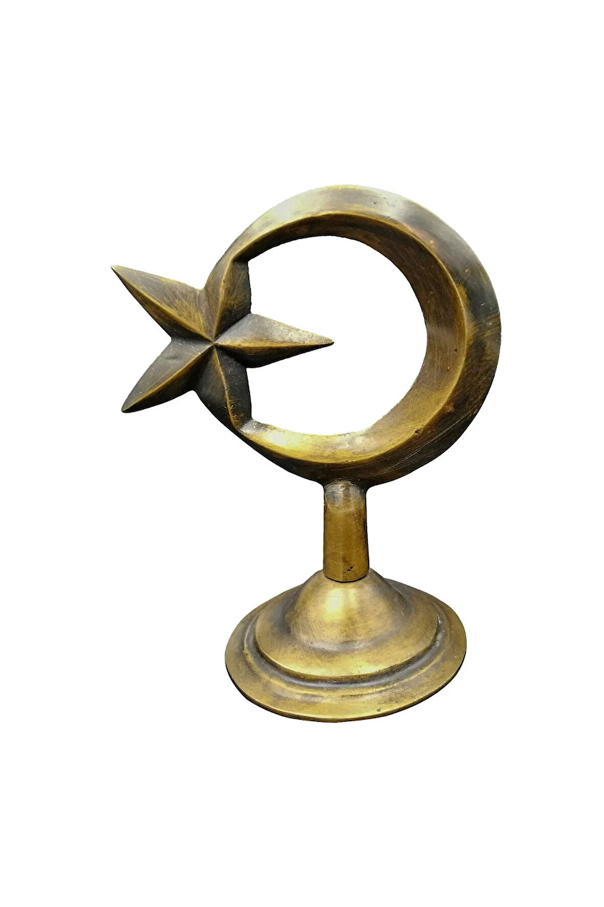 Pirinç Döküm Ay Yıldız Masa Üstü 14.5cm