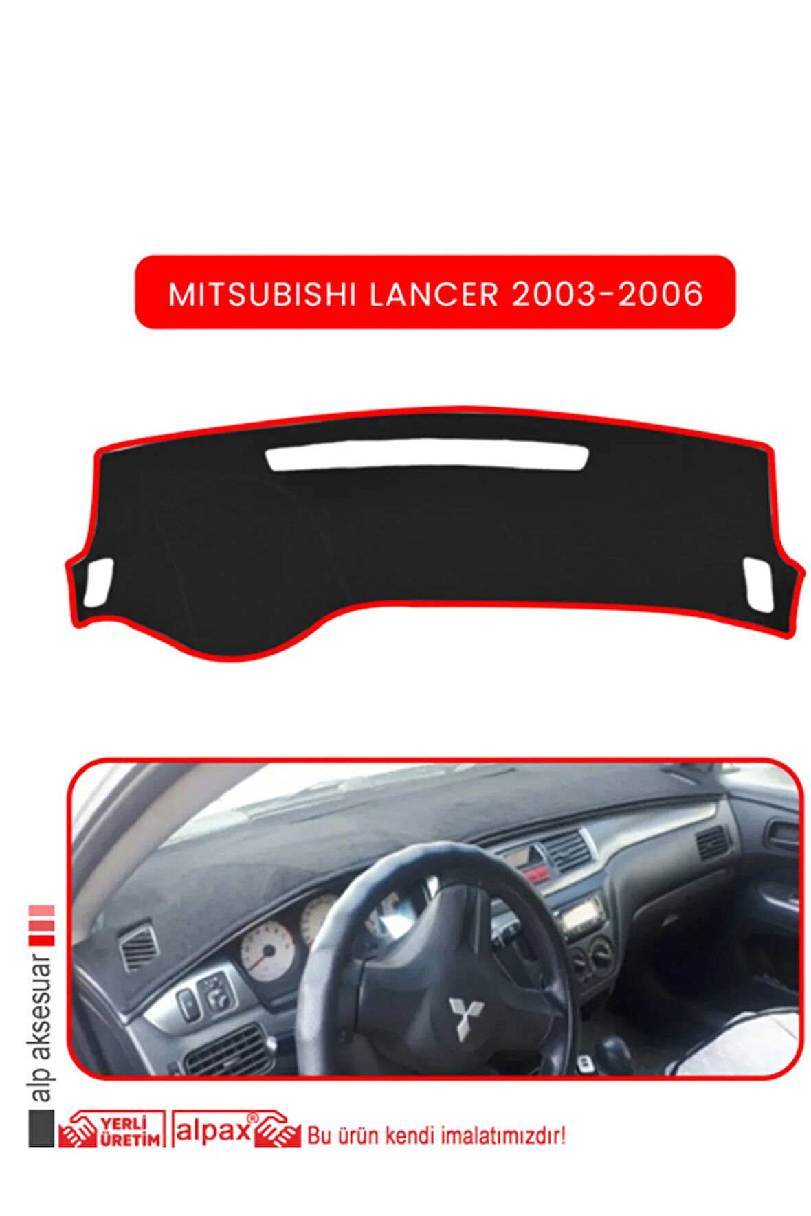 Mıtsubıshı Lancer 2003-2006 Torpido Koruma  Halısı -  Kırmızı Kenar