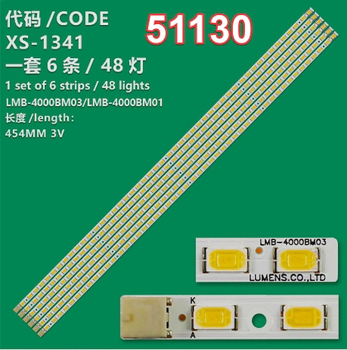 WKSET-6130 34889X6 LMB-4000BM01 6 ADET LED BAR