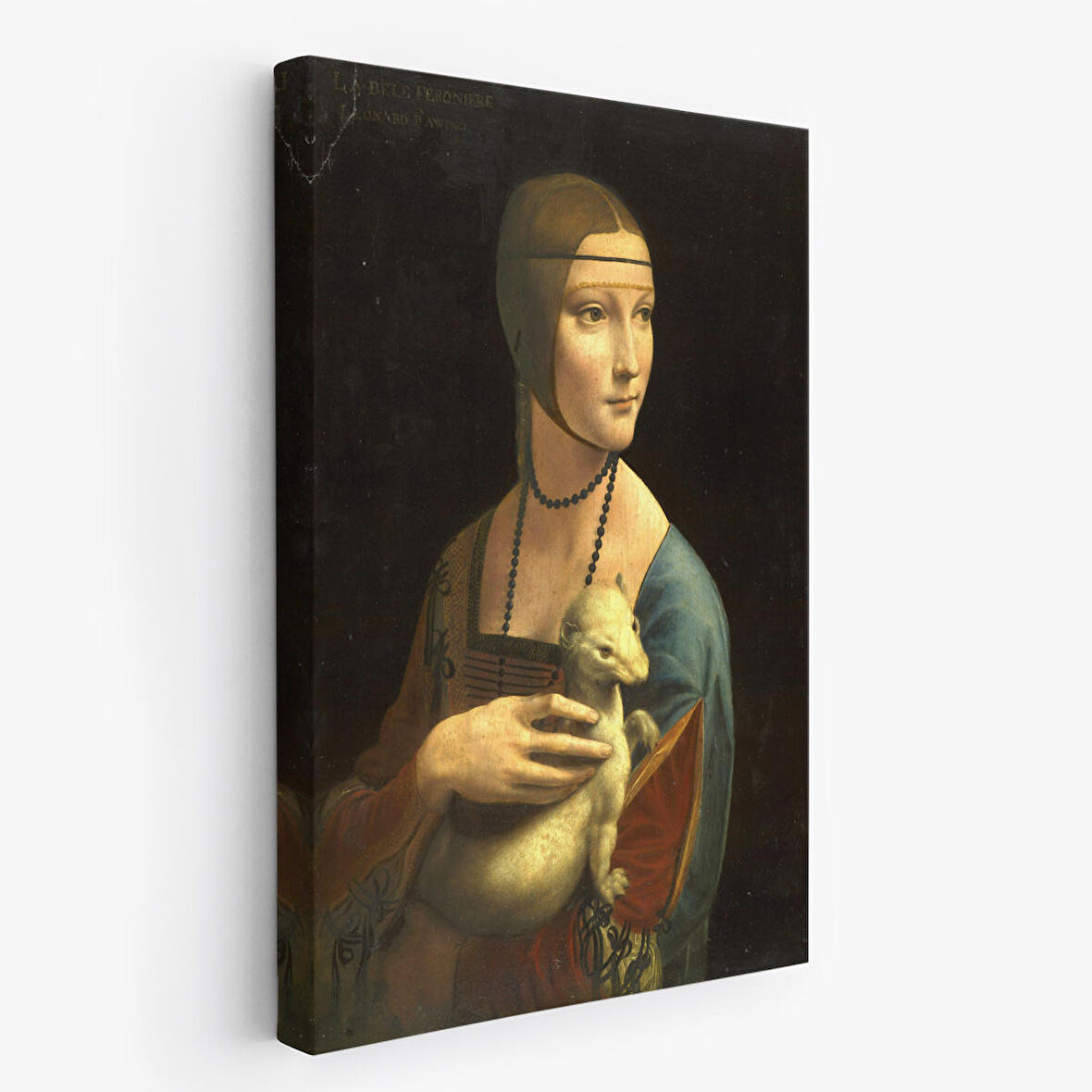 Ermine Leonardo Da Vinci'nın Kakımlı Kadın Eseri Kanvas Tablo / The Lady with Bangs-5113