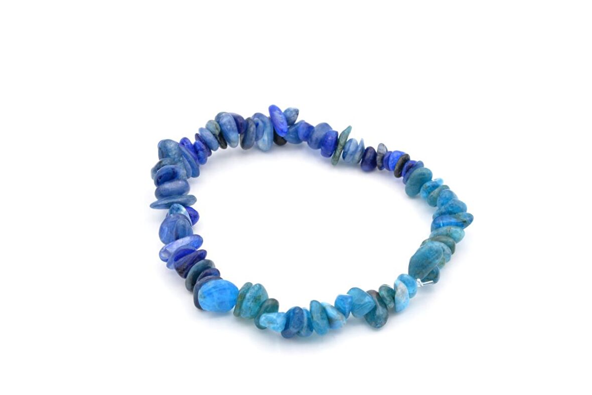 HAKİKİ DOĞAL KIRIK TAŞ APATİT VE KYANİT BİLEKLİK 1.KALİTE DOĞAL TAŞ