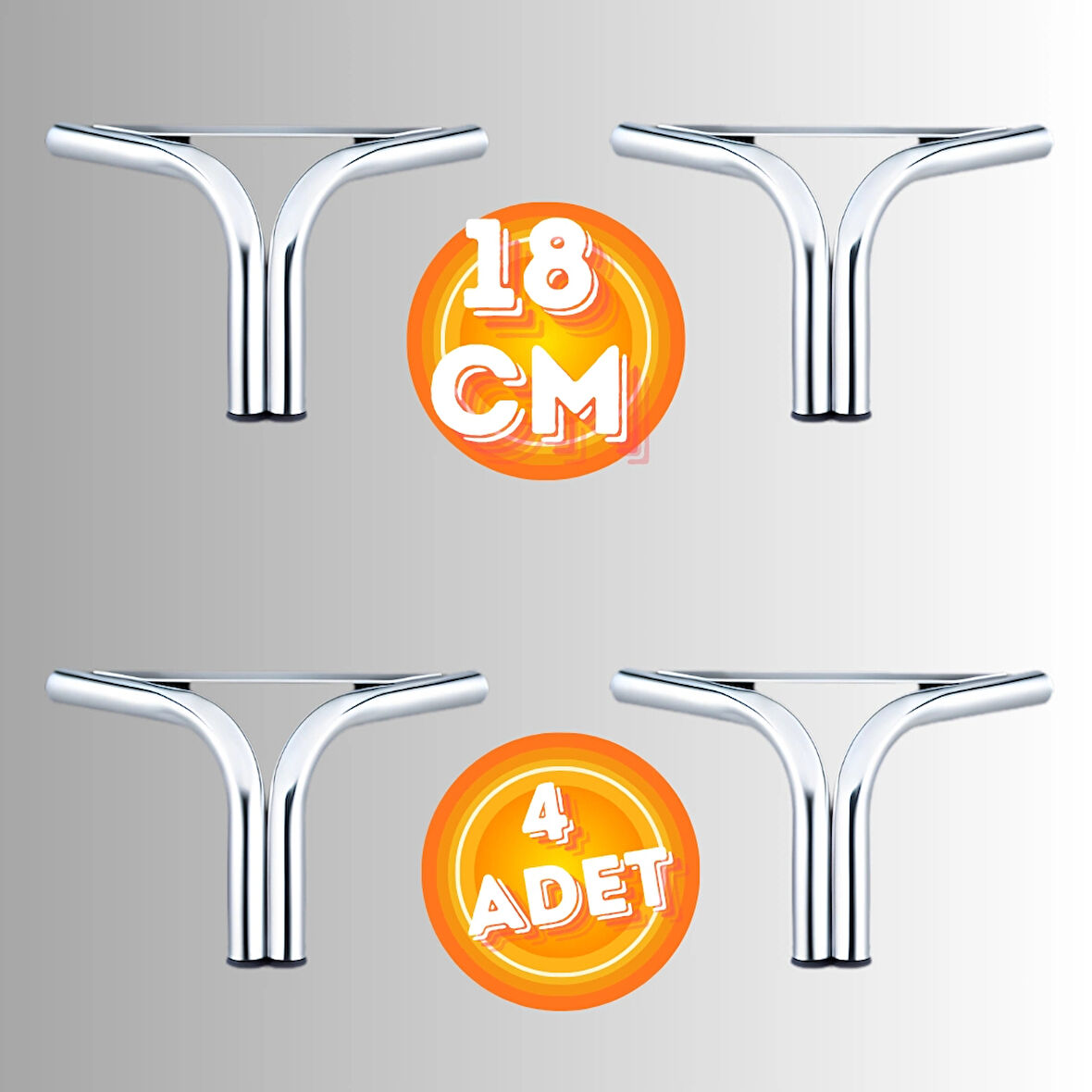 18 CM METAL MAGNOLİA KOLTUK AYAĞI MOBİLYA AYAĞI ÜNİTE AYAĞI KONSOL AYAĞI PUF BERJER AYAĞI (4 ADET)