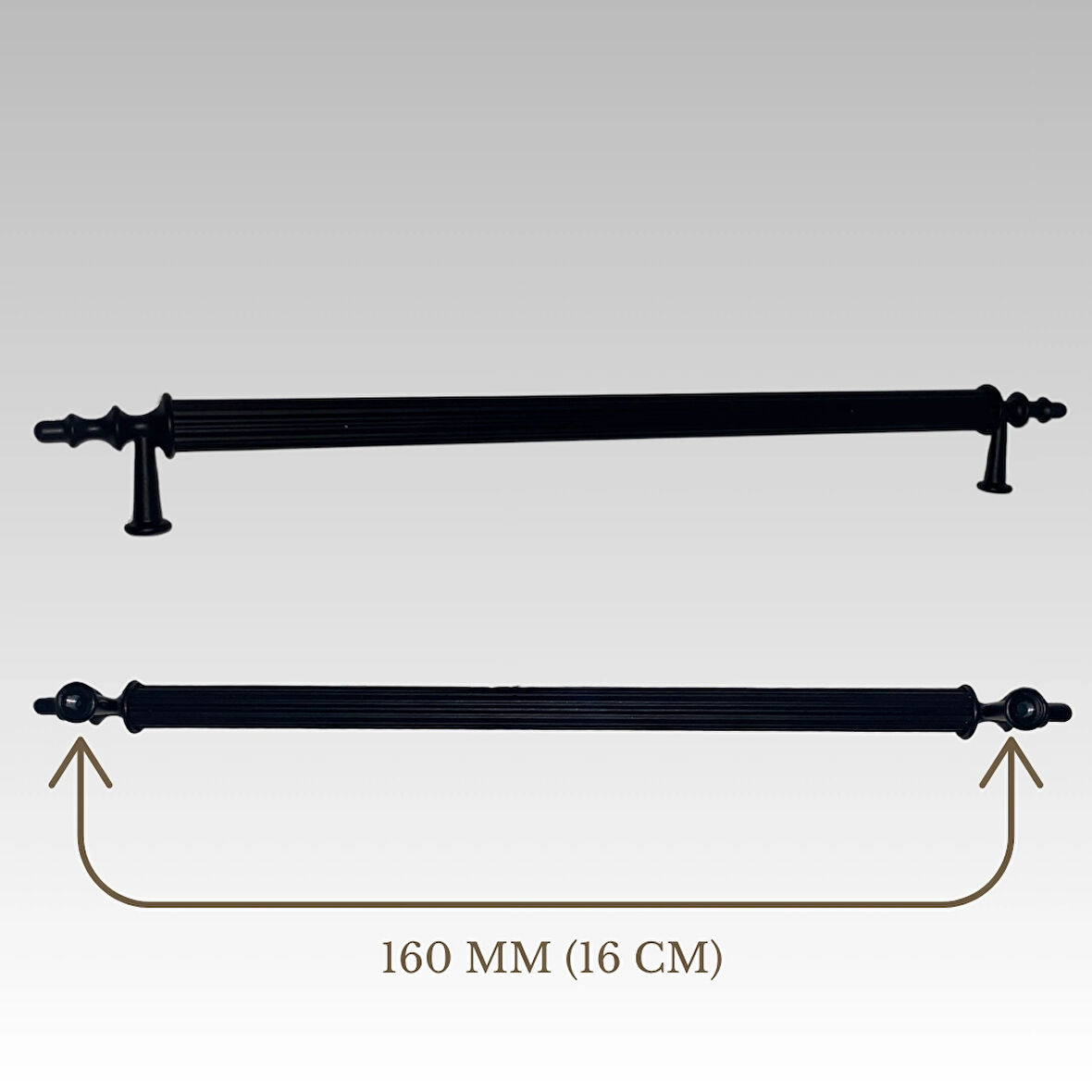 Klipso Mat Siyah 160 MM Metal Lüks Çekmece Dolap Mobilya Kulpları