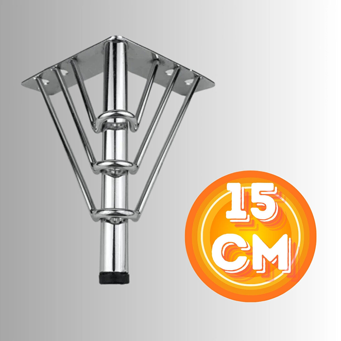 15 CM METAL 3 TELLİ KOLTUK AYAĞI MOBİLYA AYAĞI ÜNİTE AYAĞI KONSOL AYAĞI PUF BERJER AYAĞI