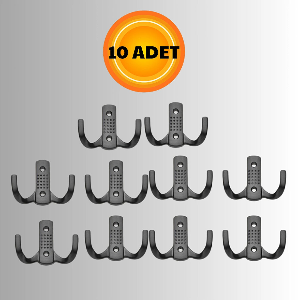 Noktalı Metal Askı Şık Portmanto Askılık Dolap Mobilya Askısı (vidalar Dahil)(10 ADET )