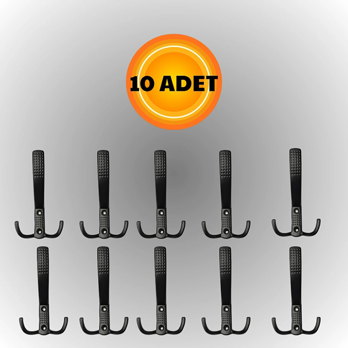 Uzun Noktalı Metal Askı Şık Portmanto Askılık Dolap Mobilya Askısı (vidalar Dahil)(10 ADET)