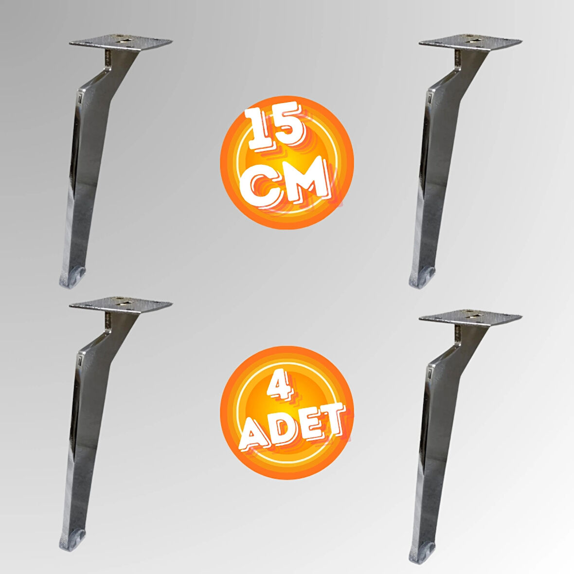 15 CM METAL TABANCA AYAK KOLTUK AYAĞI MOBİLYA AYAĞI ÜNİTE AYAĞI KONSOL AYAĞI PUF BERJER AYAĞI ( 4 ADET )