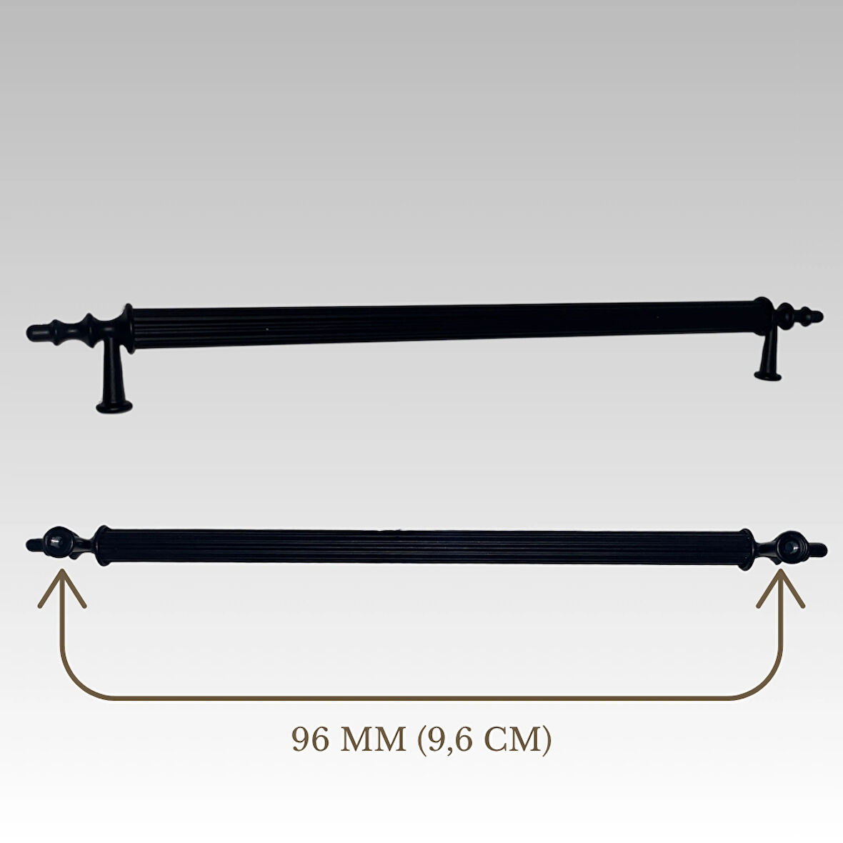 Klipso Mat Siyah 96 MM Metal Lüks Çekmece Dolap Mobilya Kulpları