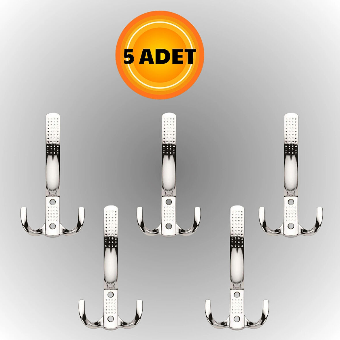 Uzun Noktalı Metal Askı Şık Portmanto Askılık Dolap Mobilya Askısı (vidalar Dahil)(5 ADET)