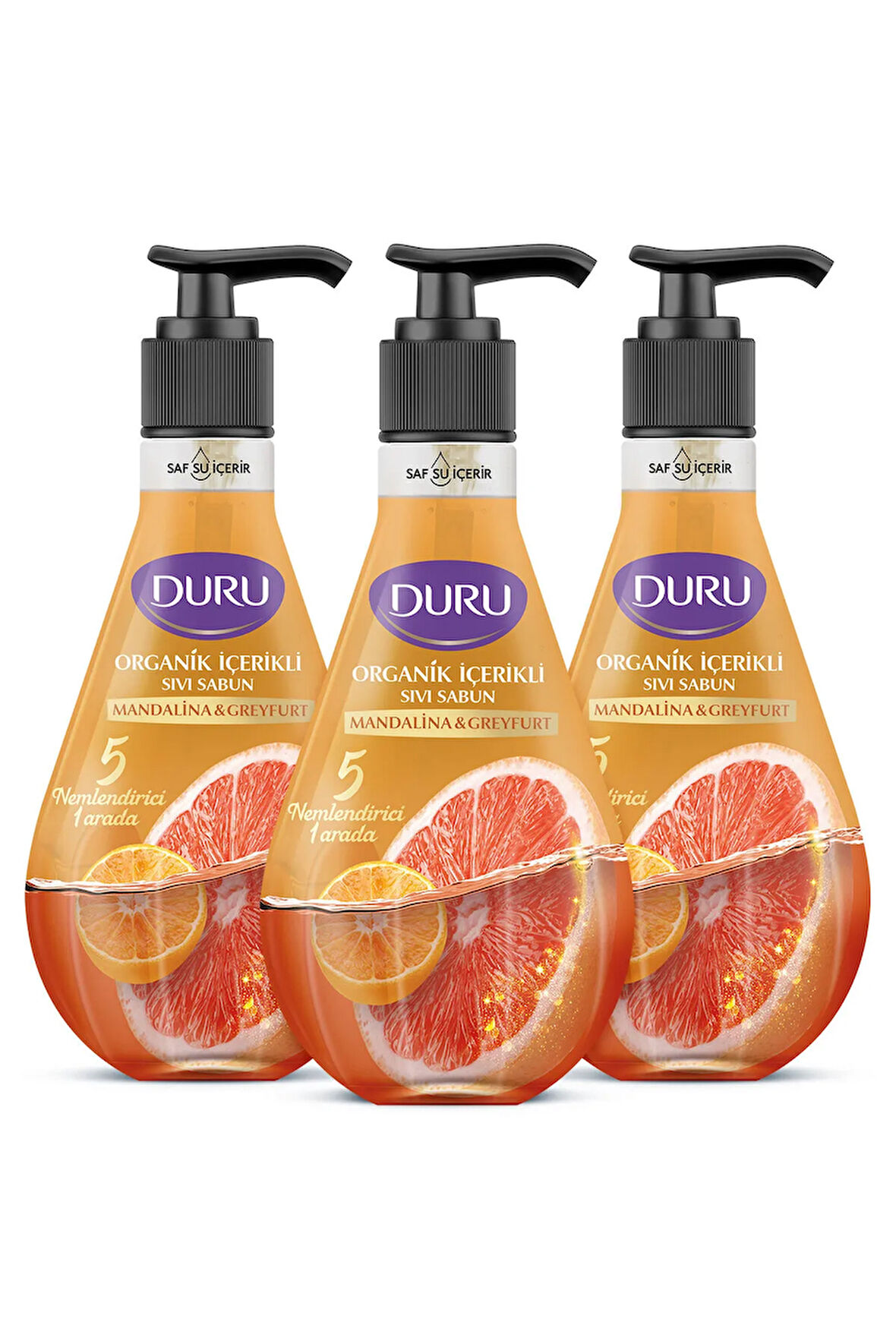 Organik Içerikli Mandalina & Greyfurt Sıvı Sabun 3x500ml