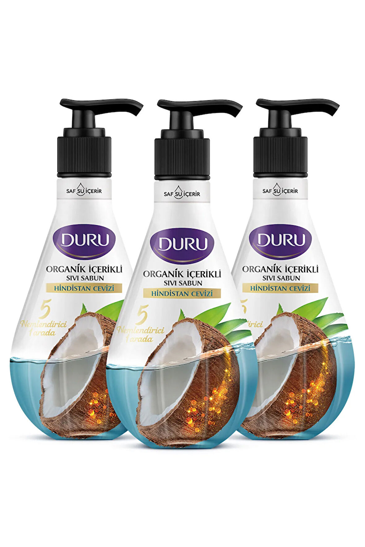 Organik Içerikli Hindistan Cevizli Sıvı Sabun 3x500ml