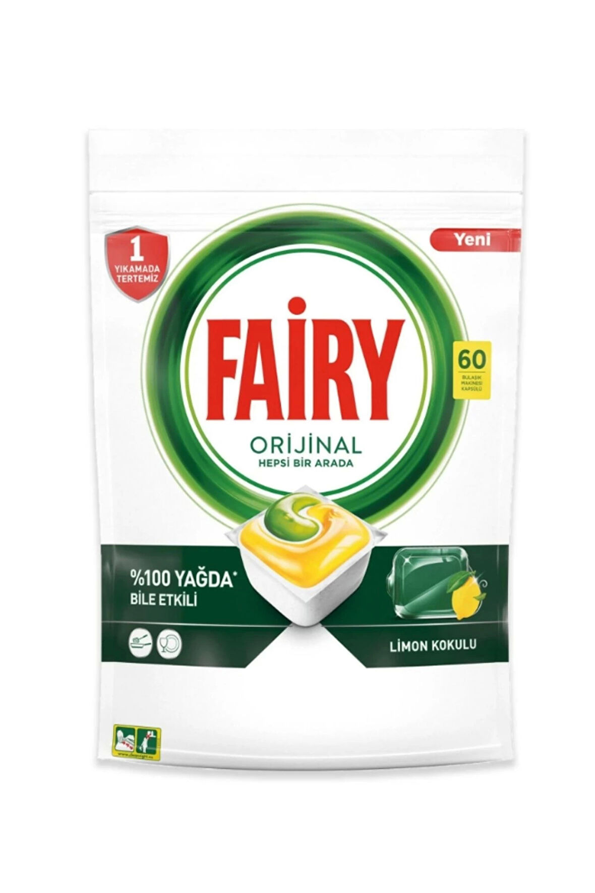 Fairy Hepsi Bir Arada Limon Kokulu Bulaşık Makinesi Tablet 60 Yıkama