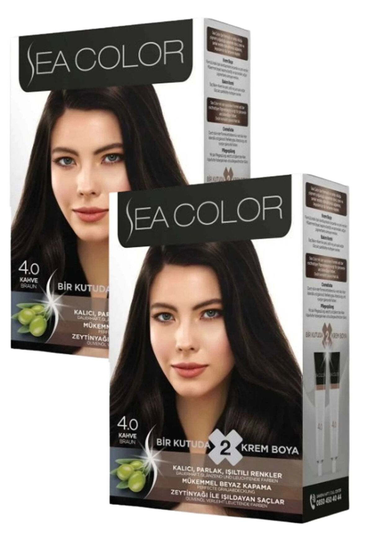 Sea Color 4/0 Saç Boyası Kahve 100 ml x 2 Kutu