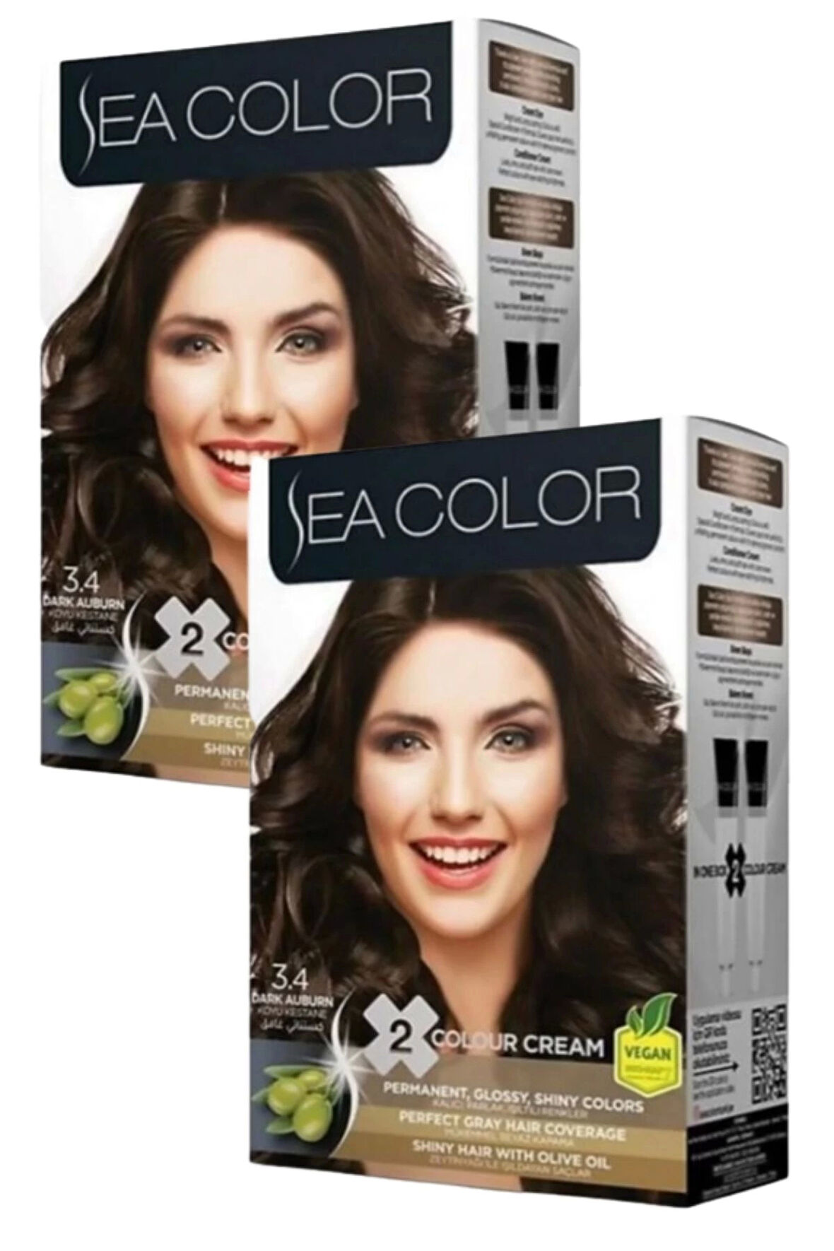 Sea Color 3/4 Koyu Kestane Saç Boyası 100 ml x 2 Kutu