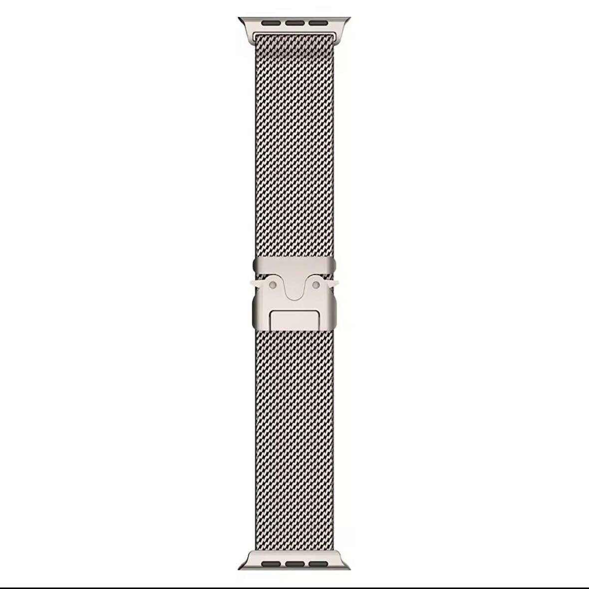 Apple Watch 42/44/45/49MM  Metal Zarif Tasarım Hasır Kordon