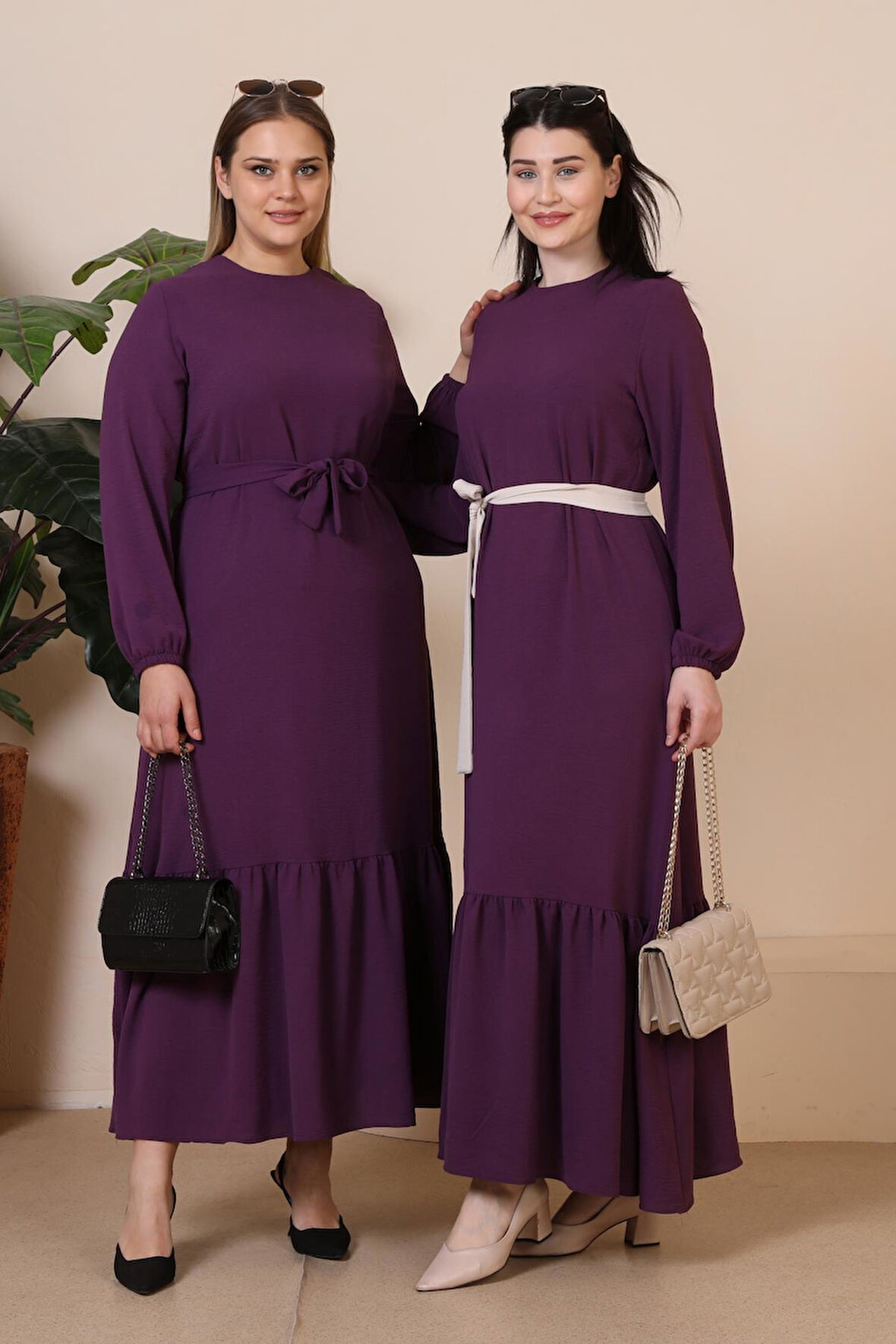 Yazlik Kadin Buyuk Beden Elbise Pileli Kadin Tesettur Elbise Ayrobin Kumas