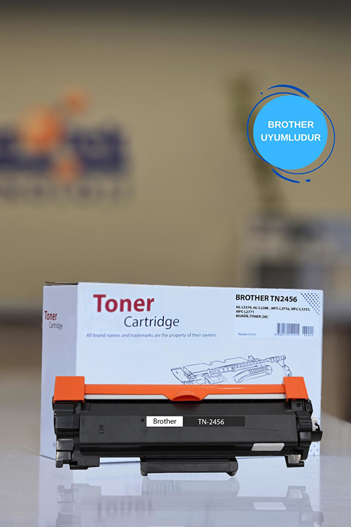 BROTHER TN2456 HL-L2376, HL-L2386 , MFC-L2716, MFC-L2751, MFC-L2771 MUADİL TONER (3K)