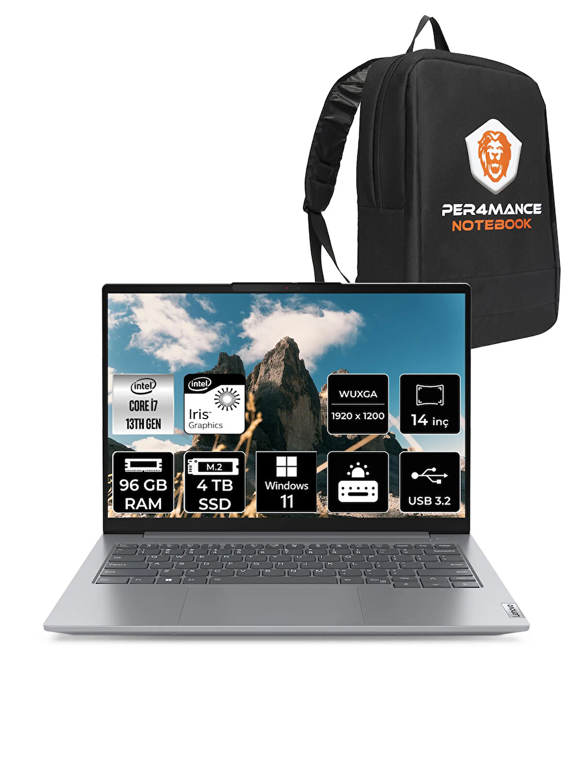 Lenovo ThinkBook 14 G6 i7 13700H 96GB DDR5 4TB SSD 14'' FHD+ W11H Dizüstü Bilgisayar & PER4 ÇANTA