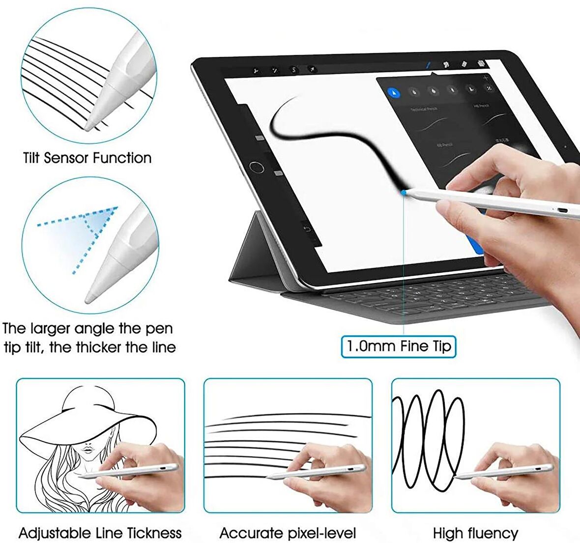 Tüm Cihazlara Uyumlu Dokunmatik Universal Stylus Ipad Android Tablet Kalemi