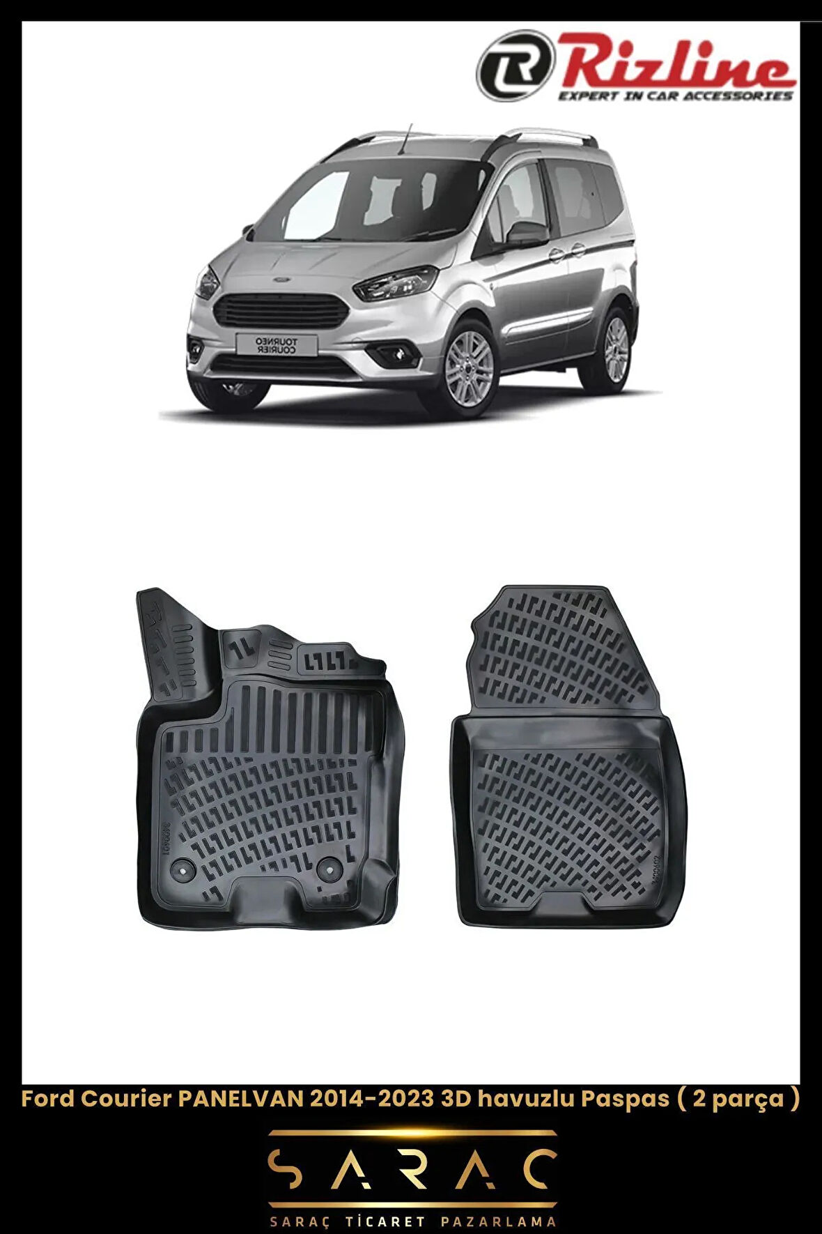 Rizline Ford Courier 2019 Model Panelvan 3D Havuzlu Paspas
