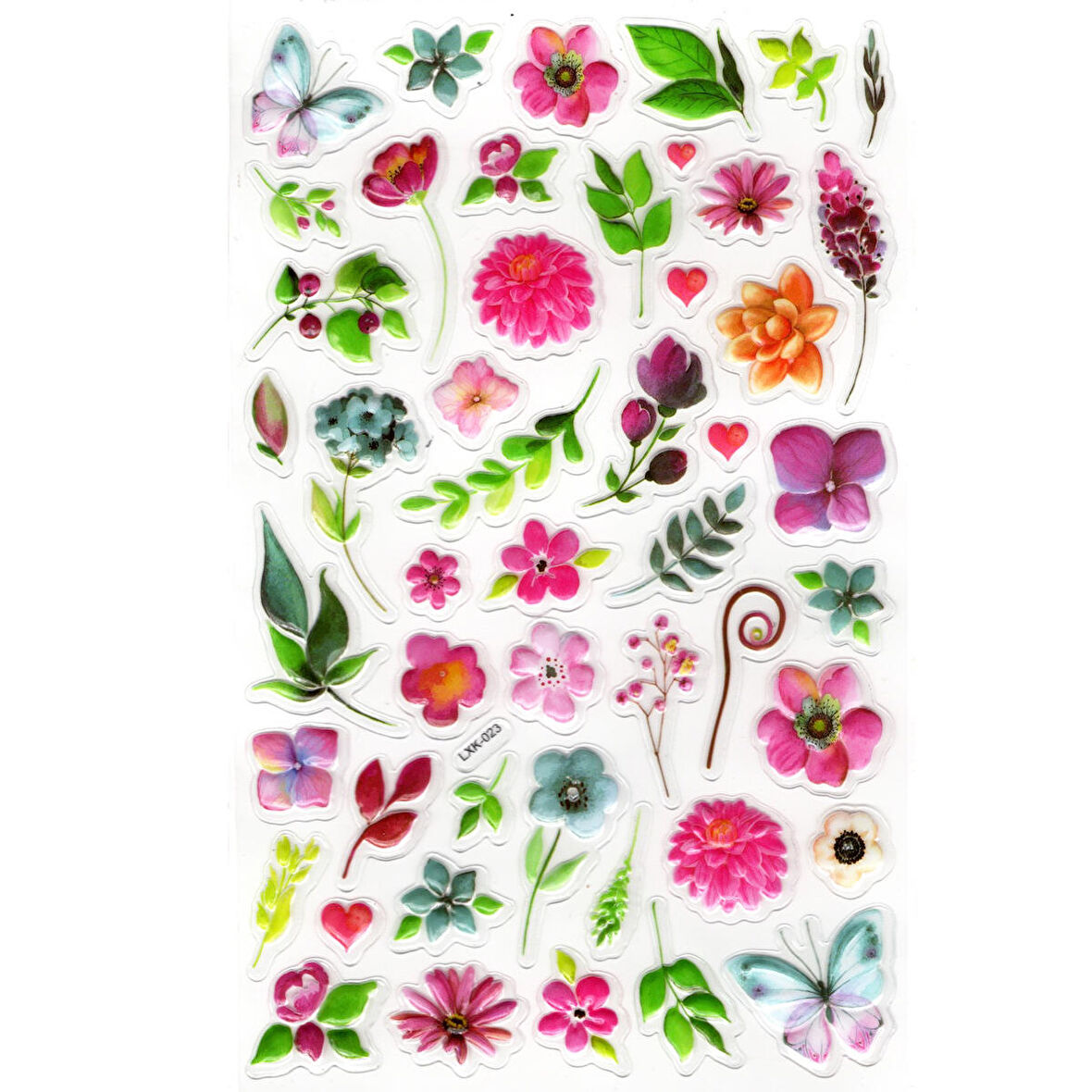 Sticker Kabartmalı Stiker Defter, Planlayıcı Etiket (lxk-023) - 22X14 cm - Renkli Çiçekler