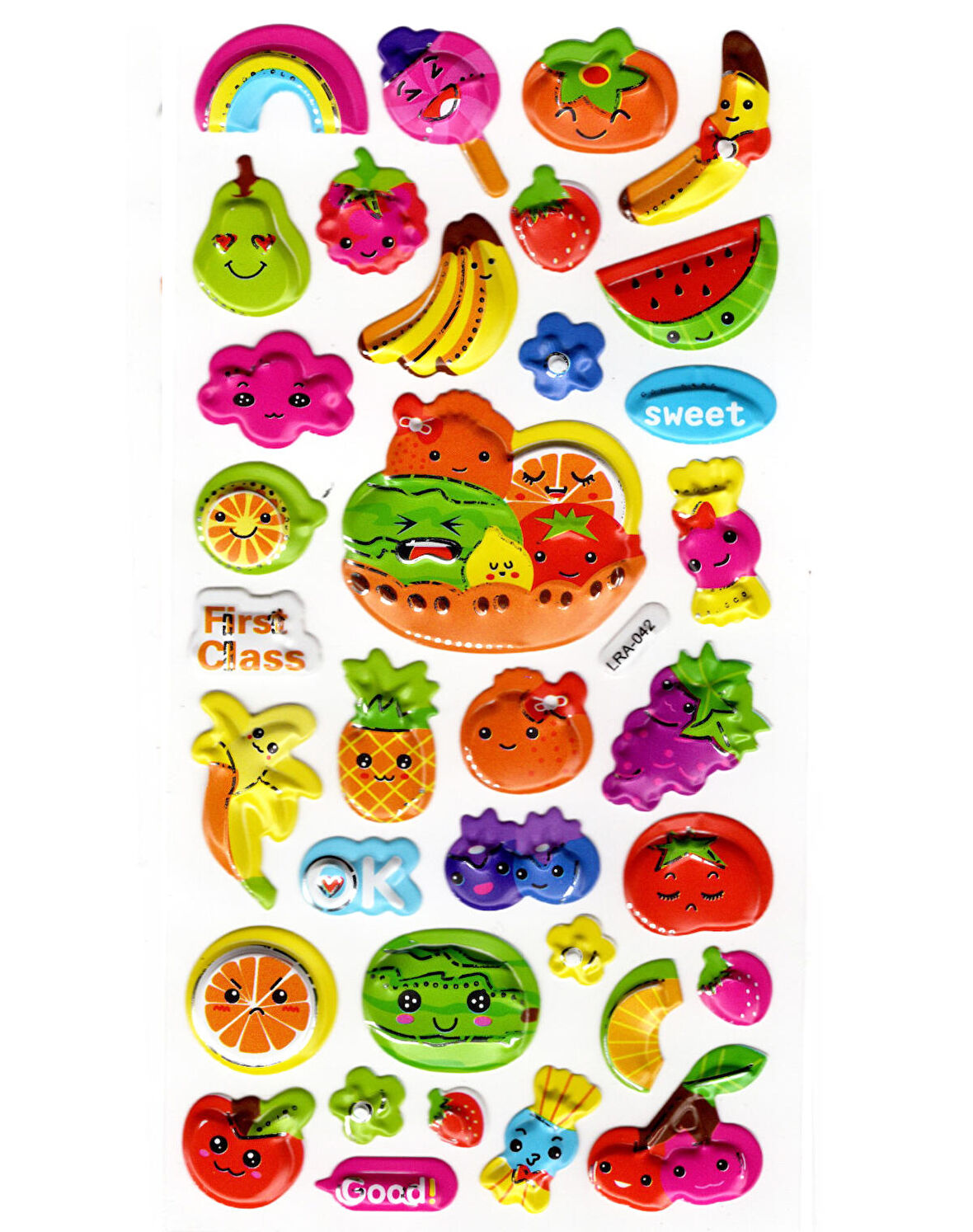 Sticker Kabartmalı Stiker Defter, Planlayıcı Etiket (limlra-042) - 17X9 cm - Meyveler