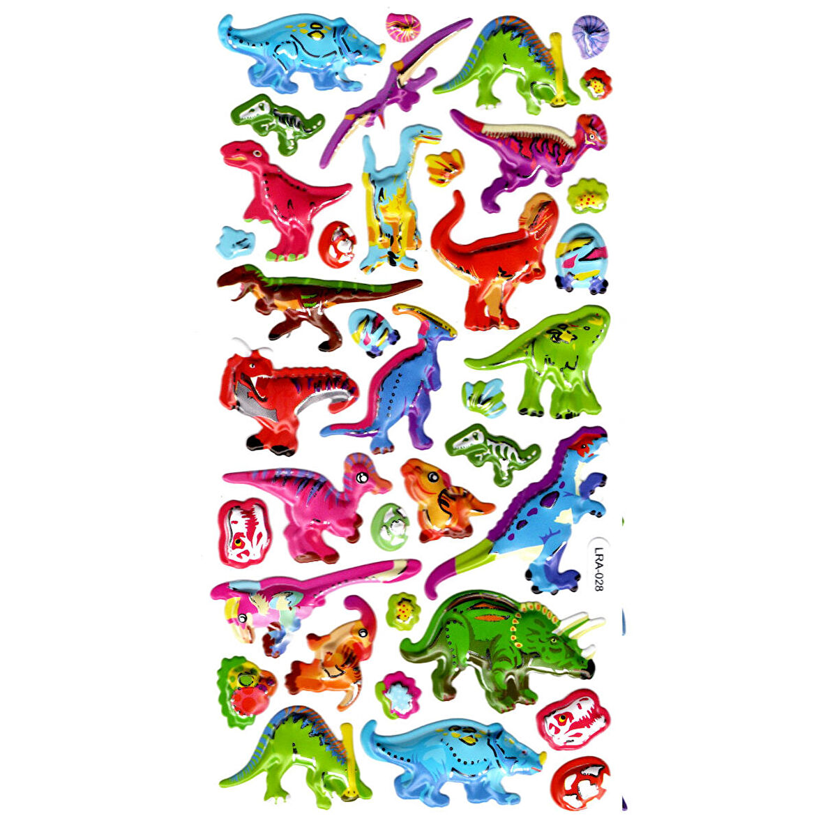 Sticker Kabartmalı Stiker Defter, Planlayıcı Etiket (limlra-028) - 17X9 cm - Renkli Dinazorlar