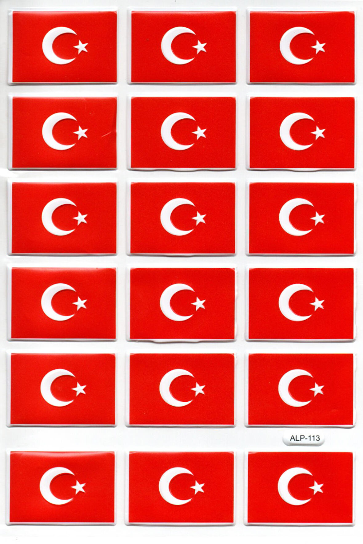Sticker Kabartmalı A4 Boyutunda Stiker Defter, Planlayıcı Etiket-(lim113) -Türk Bayrağı