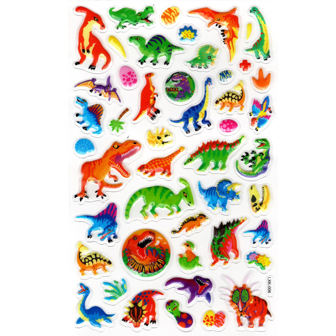 Sticker Kabartmalı Stiker Defter, Planlayıcı Etiket (lxk-006) - 22X14 cm - Renkli Vahşi Dinazorlar