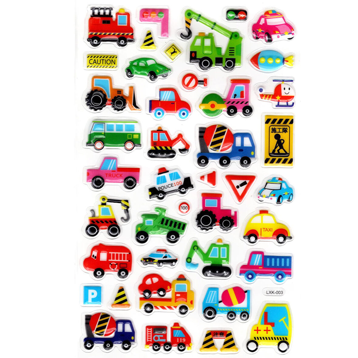 Sticker Kabartmalı Stiker Defter, Planlayıcı Etiket (lxk-003) - 22X14 cm - İş Makinesi Taşıtlar