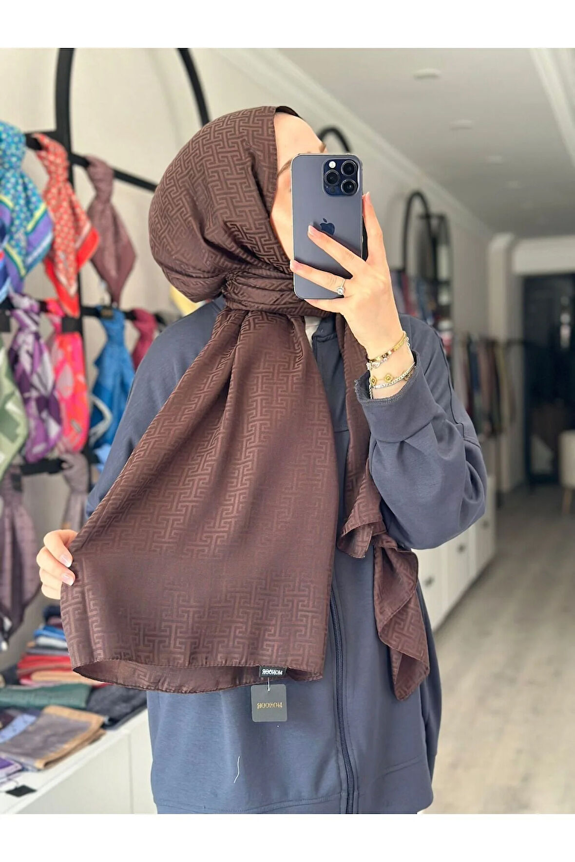 LABİRENT DESEN JAKAR ŞAL