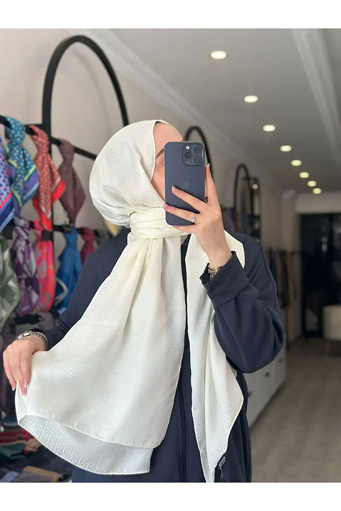 LABİRENT DESEN JAKAR ŞAL