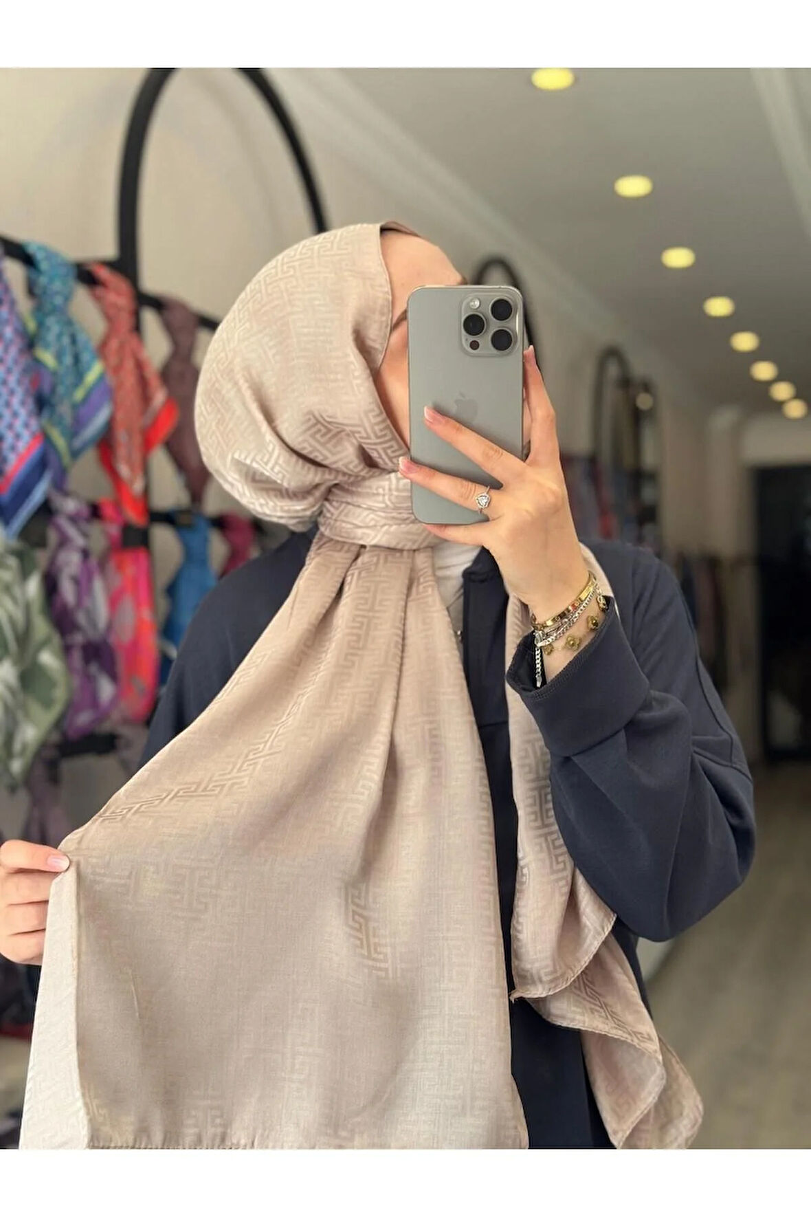 LABİRENT DESEN JAKAR ŞAL