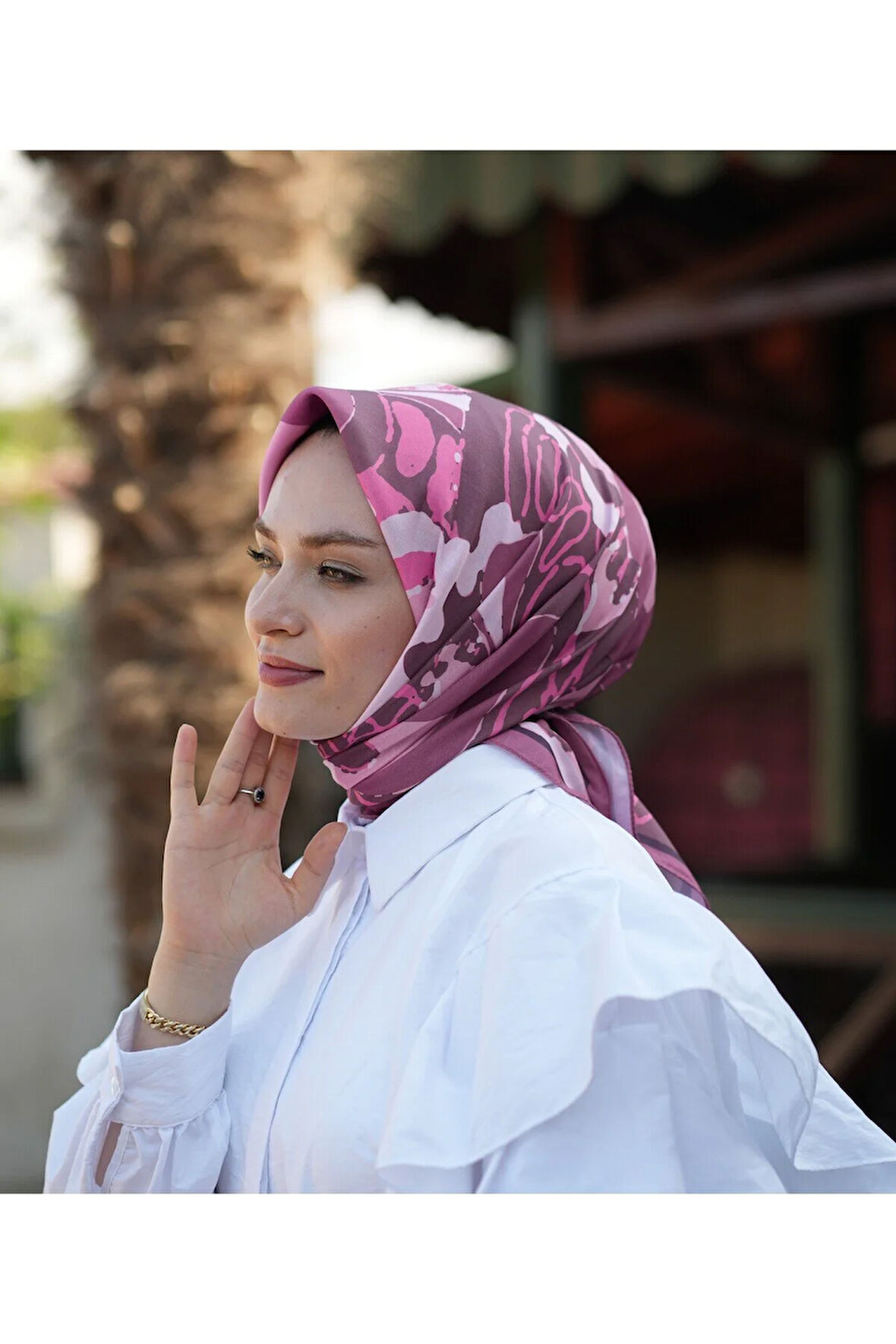 LAVİNYA DESEN PAMUKLU SOFT EŞARP