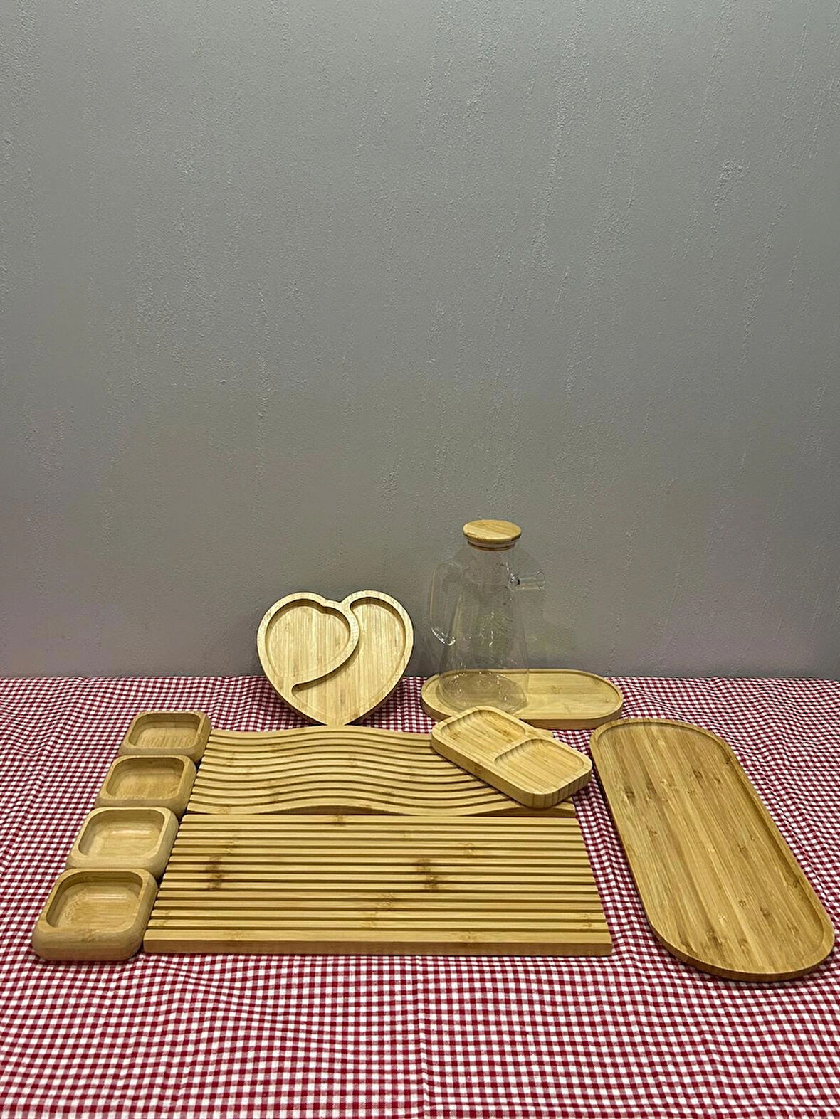 Bambu Çerezlik Sunumluk Set Büyük Lüks Paketi