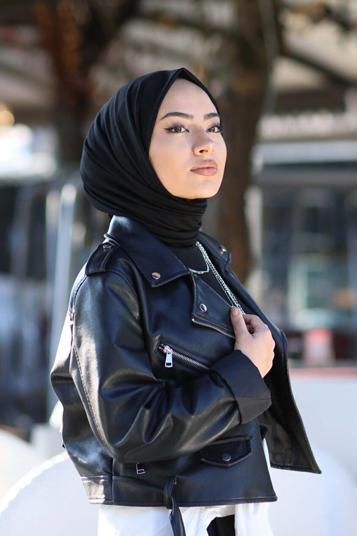 Tesettür Penye Şal - Siyah Rengi - Iç Göstermez, Terletmez, Kolay Kullanım, Ultra Konforlu