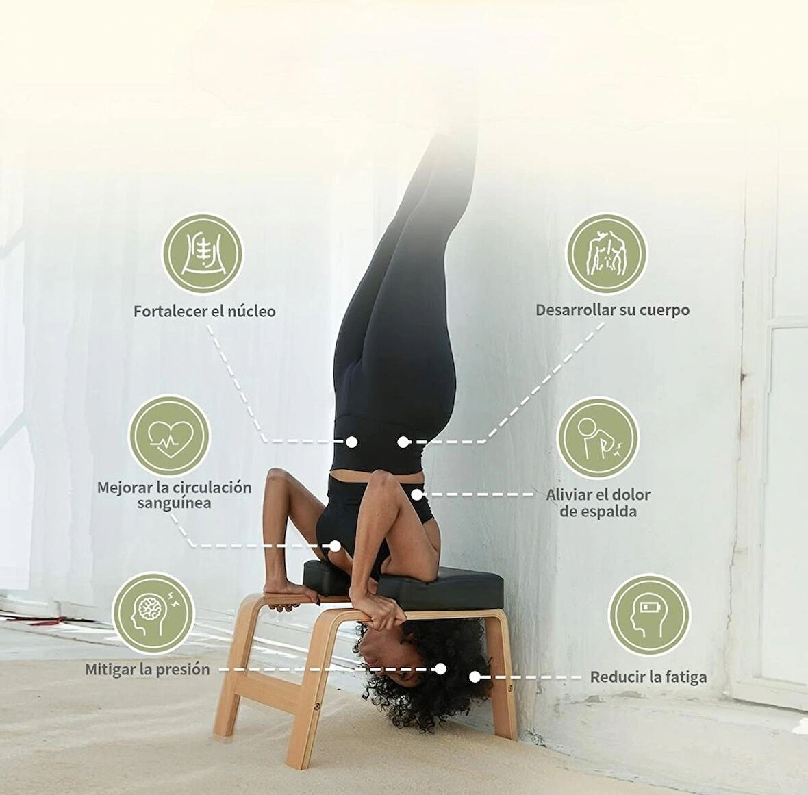 Fonksiyonel Yoga ve Pilates Sehpası Ahşap Headstand Ters Duruş Sehpası