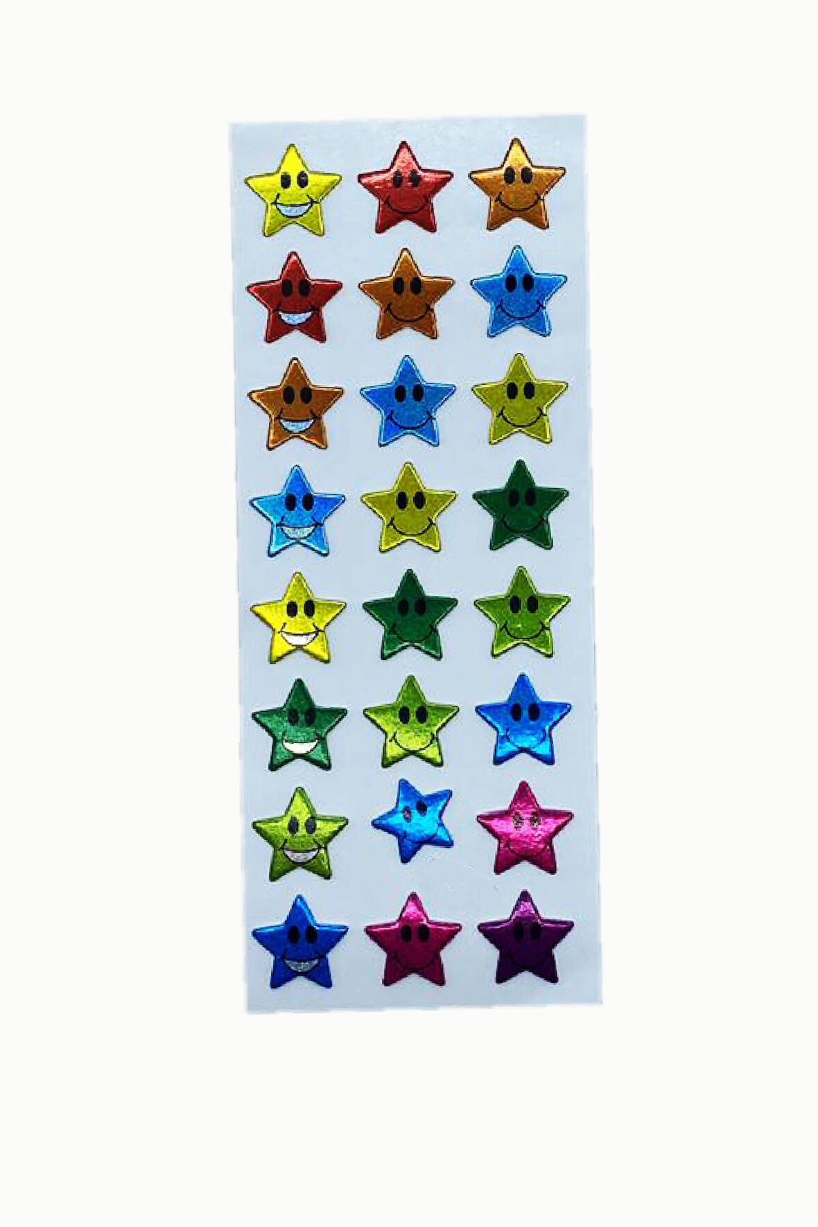 Sticker Kabartmalı Stiker Defter, Planlayıcı Etiket Gülen Yıldız  (cb350) 16x7 cm