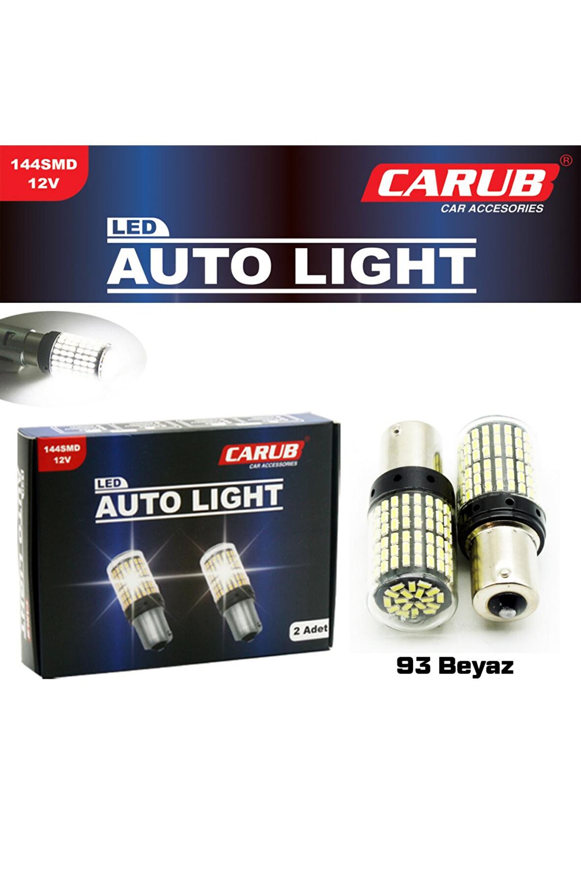 CARUB BR0404020 AMPUL 12V 93 144 LED SEFFAF BEYAZ