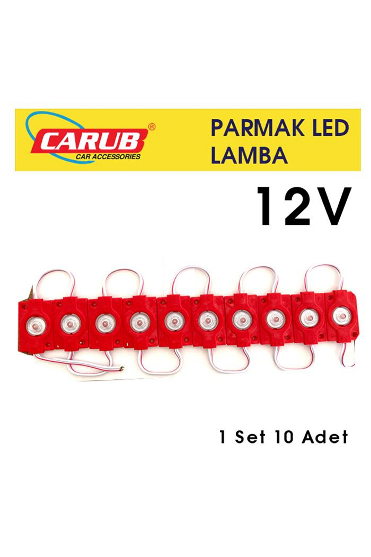 CARUB BR0409947 LAMBA PARMAK 12V MERCEKLi 1 SET 10 ADET KIRMIZI