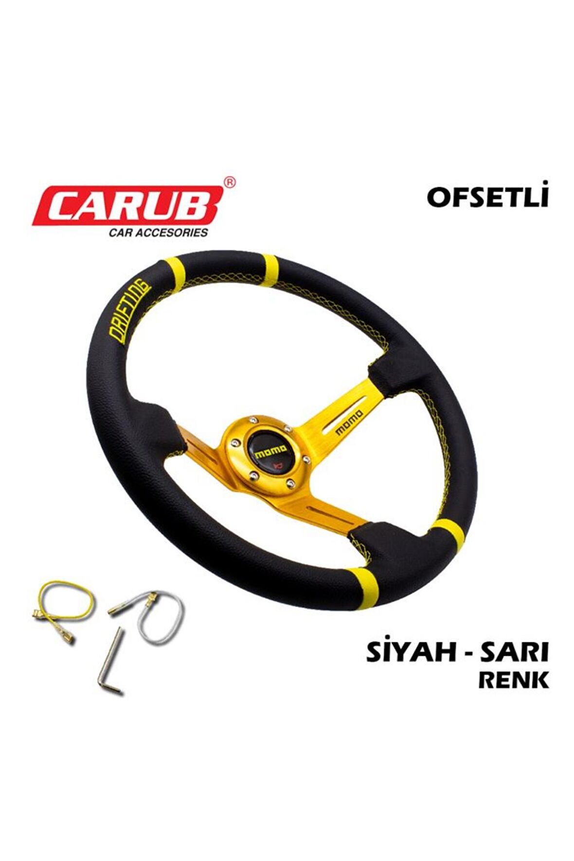 CARUB BR2011003 DiREKSiYON SPOR DERi SiYAH SARI DRiFTiNG